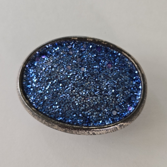 💙 Indigo Blue Glitter Belt Buckle - Picture 3 of 7